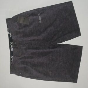 Hurley Any Wear Heathered Hybrid Walking Shorts Color-Black Size-36 NWT